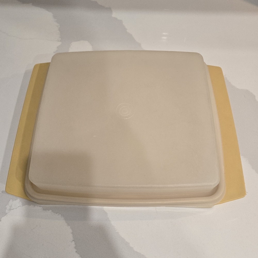 Vintage Tupperware Golden Harvest DIvided Serving Storage Container